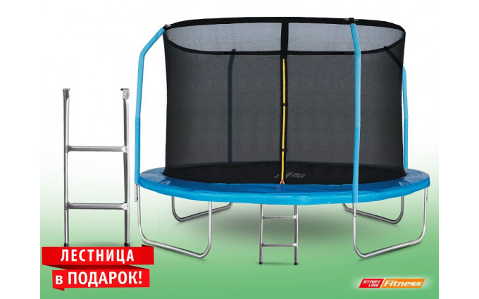 Батут StartLine Fitness 10 футов (305 см) с внутренней сеткой, держателями и лестницей Батут StartLine Fitness 10 футов (305 см) с внутренней сеткой, держателями и лестницей