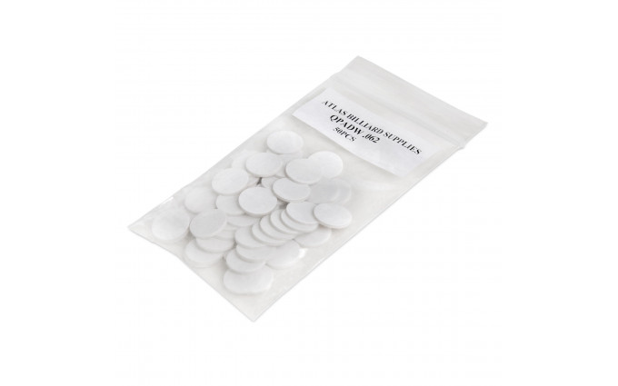 Фибра для кия Atlas ø16мм H1мм белая 50шт. Фибра для кия Atlas ø16мм H1мм белая 50шт.