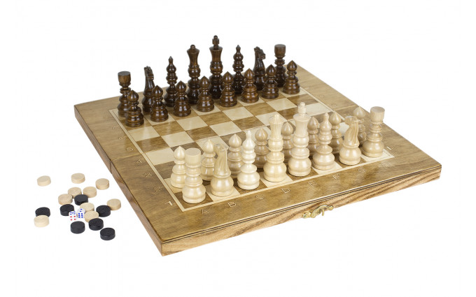 Шахматы + Шашки + Нарды 3 в 1 "Сенатор 5", 40 см, ясень, Partida Шахматы + Шашки + Нарды 3 в 1 "Сенатор 5", 40 см, ясень, Partida